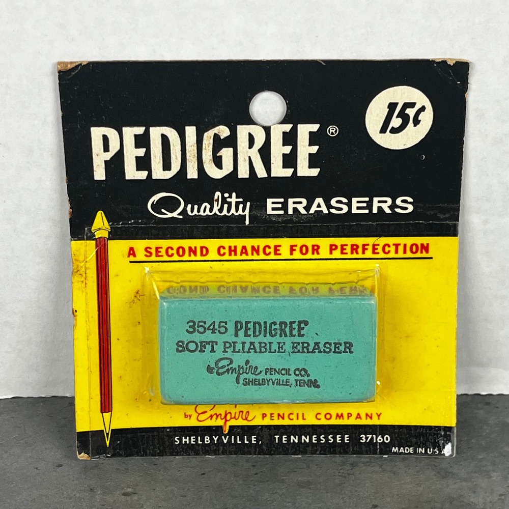 Vintage Pedigree Soft Pliable Eraser 3545 Empire Pencil Co New Old Stock Teal